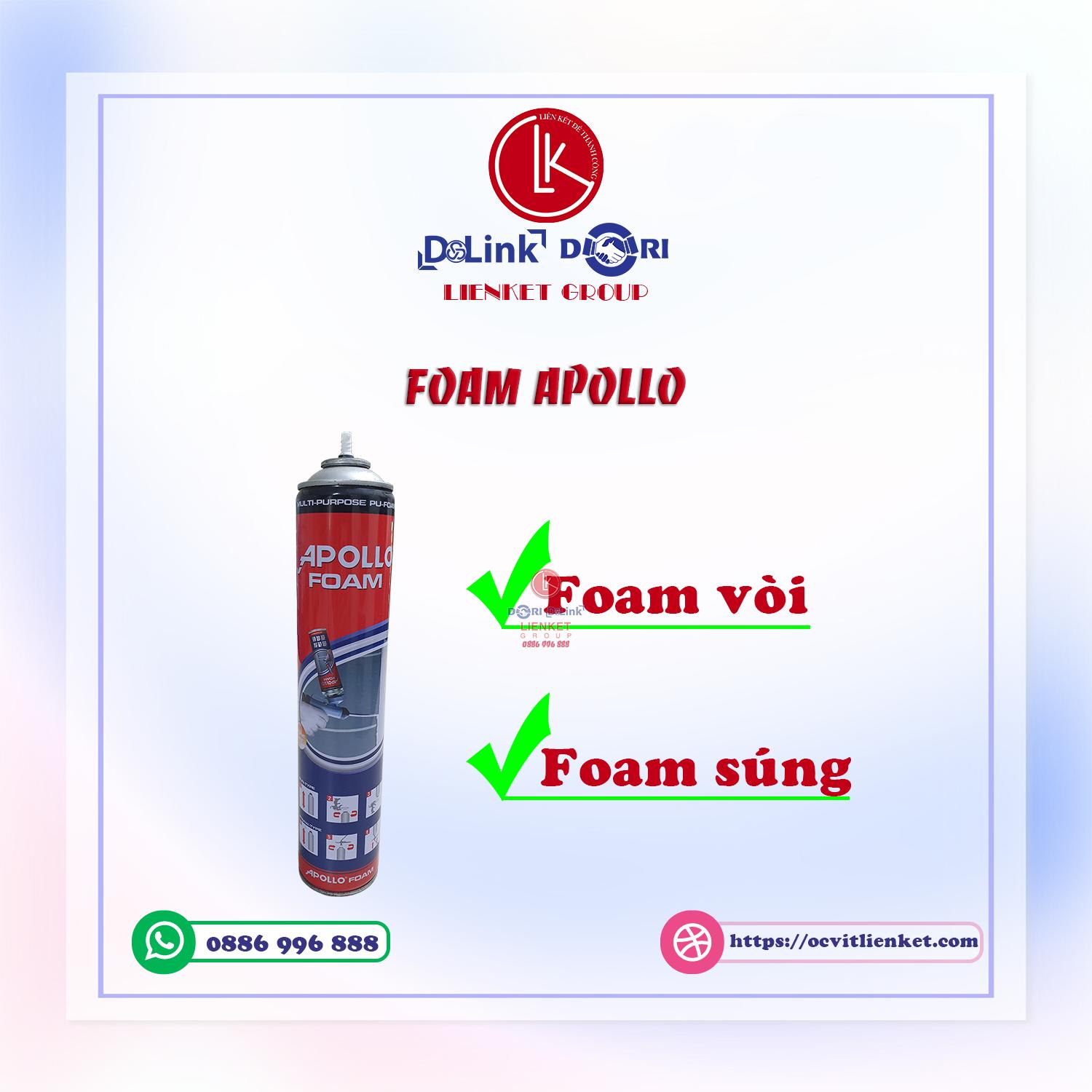 KEO PU FOAM APOLLO – SÚNG BẮN FOAM LẤP ĐẦY KHE HỞ, CHỐNG THẤM