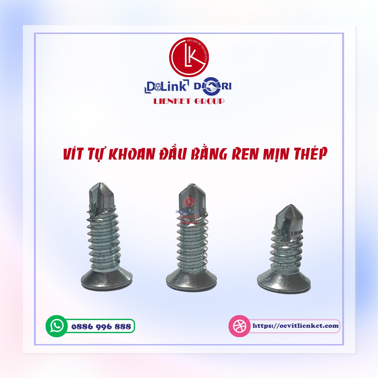 VÍT THÉP TỰ KHOAN ĐẦU BẰNG REN MỊN TỪ 4.2*16 – 4.2*20 BẮT PHỤ KIỆN KIM KHÍ