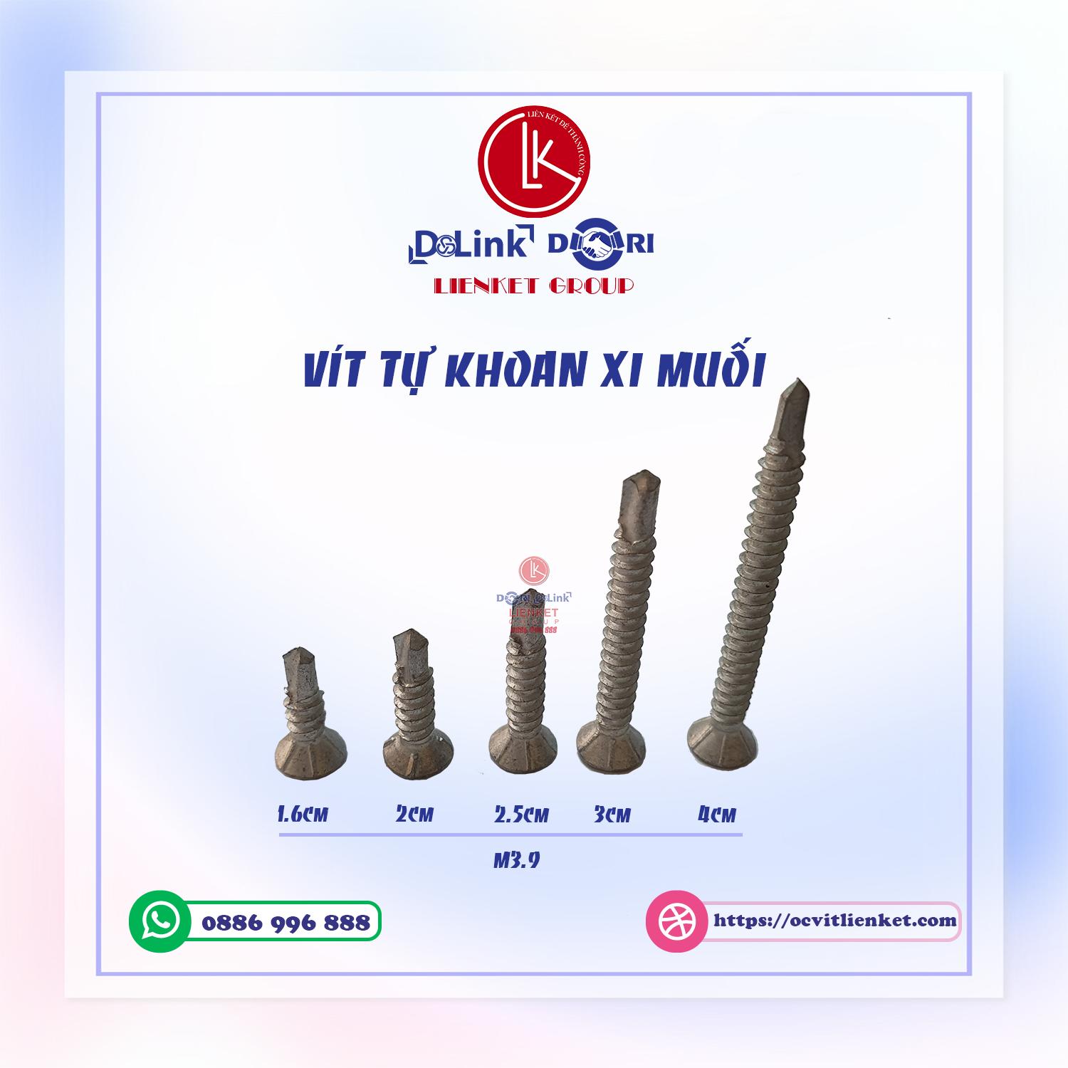 VÍT SÀN CÔN THÉP XI MUỐI CHỐNG RỈ TỪ 3.9*13 – 3.9*40 BẮT PHỤ KIỆN KIM KHÍ